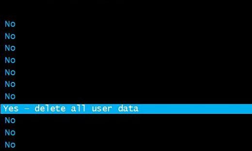 Delete all user data