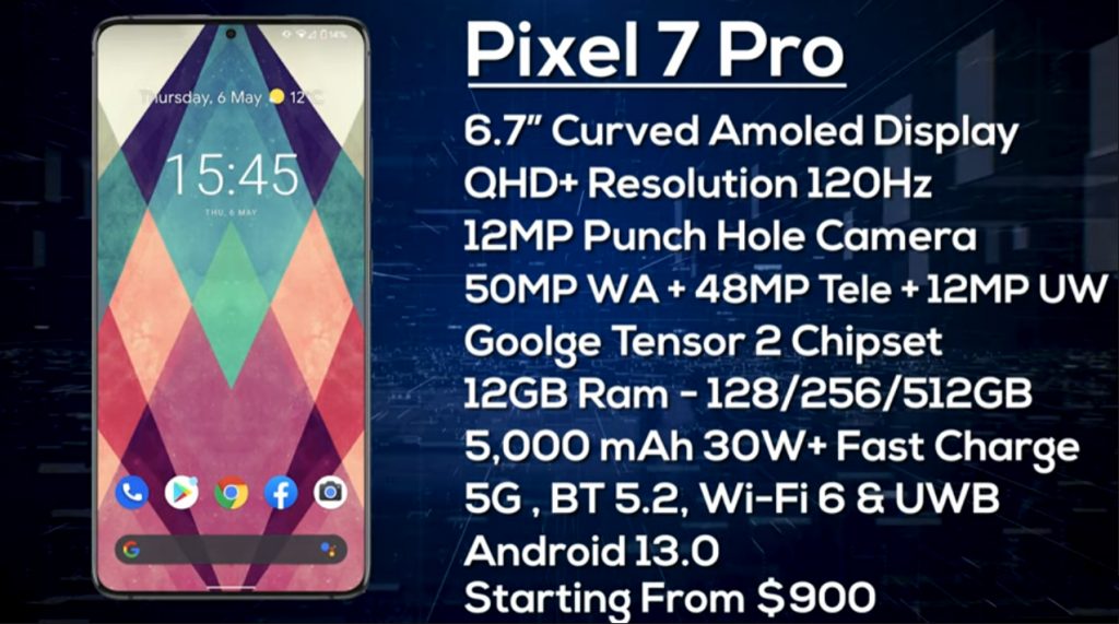 Google Pixel7 Pro Design price
